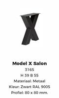 X- Salon zwart poedercoating hoogte 39cm