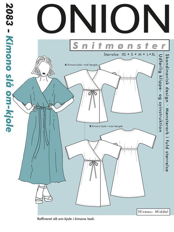 2083-Kimono slå om-kjole