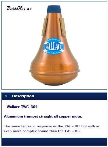 Wallace Trumpet straight all copper mute