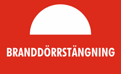 "Branddörrstängning" m. symbol