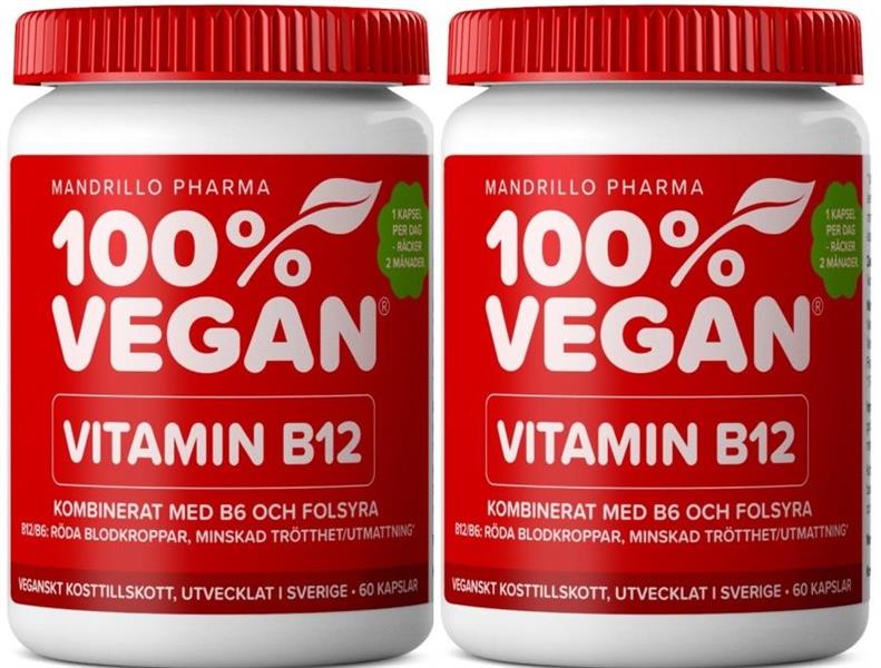 100% VEGAN vitamin B12,  2-p