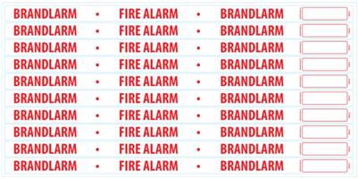 Sockeldekal "Brandlarm * Fire Alarm * Brandlarm"