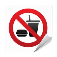Mat og drikke forbudt - 10x10cm
