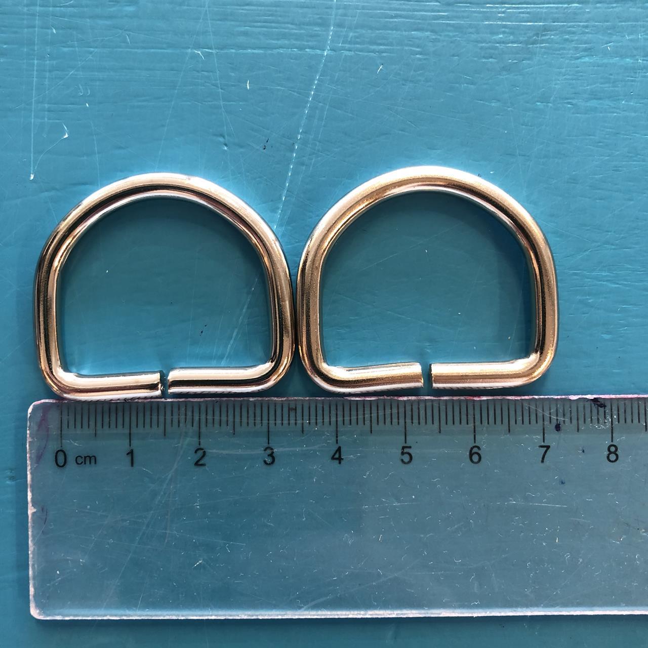 2 x d-ringer, sølv, 3 cm