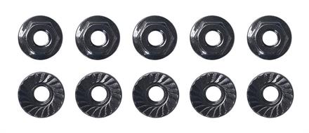 M4 Low Profile Serrated Steel Wheel Nuts (10)