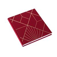Notatbok vev Art Deco Iris Rød