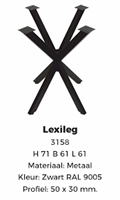 Lexileg Diamond zwart poedercoating 50x30