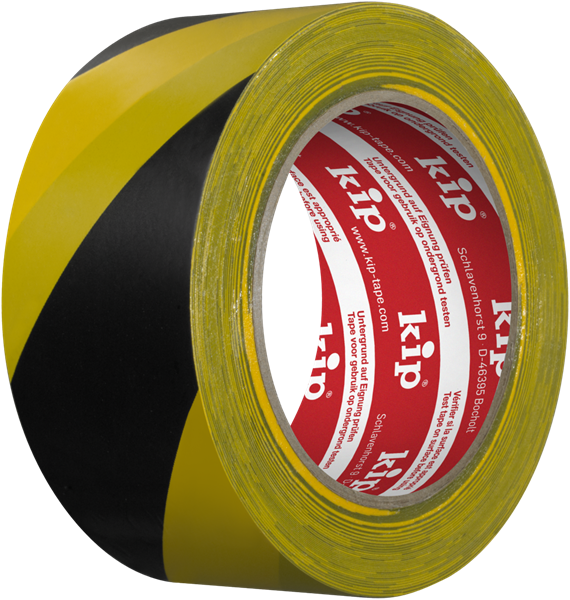 Varoitusteippi PVC kelta / musta 50mm x 33m 