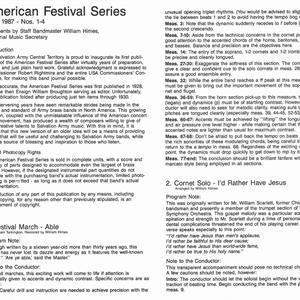 AMERICAN FESTIVAL SERIES No 1 - 4