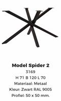 Spider 2 zwart poedercoating hoogte 71cm