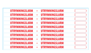 Sockeldekal "Utrymningslarm * Utrymningslarm"