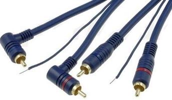 RCA KAAPELI 2 X SUORAT PÄÄT + 2 X  90¤ KULMA + HERÄTEVIRTA 5 M SININEN