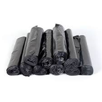 Jätesäkki 200L, musta, LD, 750/1400/0,05, 10 kpl/rll,  16 rll/ltk