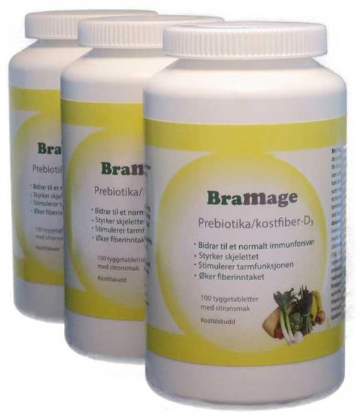 BraMage Prebiotika/kostfiber-D3 3 stk.