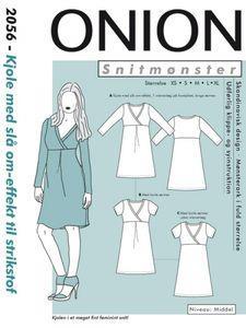 Onion: 2056 - kjole med slå om-effekt til stretch