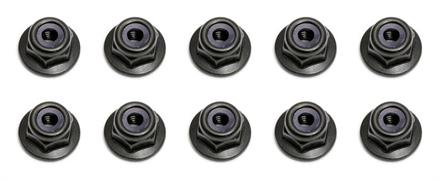 M3 Locknuts M3 Flanged Black (10)