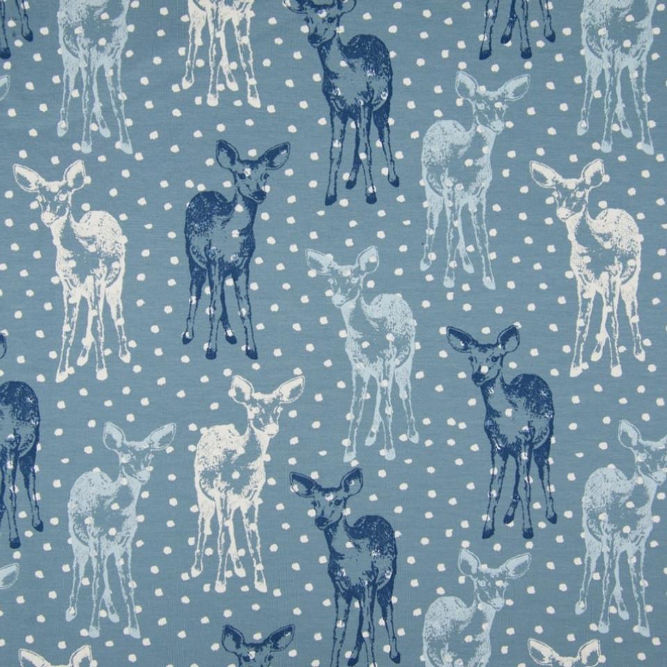Fluffy french terry deer blue