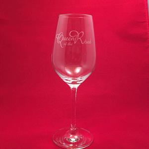 Kristallglas för vitvin med gravyr