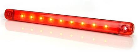 LED-ÄÄRIVALO PUNAINEN "SLIM" 9-36V 238X20,6X10,4MM 9LED 