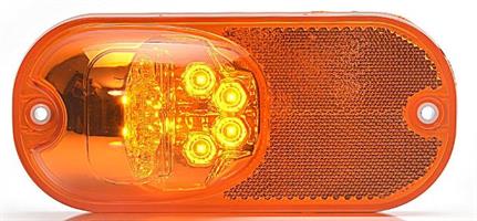 LED SIVU / VILKKUVALO 74*159*13/36mm 0,5M KAAPELILLA ( LINJA-AUTO )