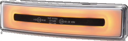 SCANIA KULMAVALO KELTAINEN NEON PISTOKKEELLA  180 x 43 mm