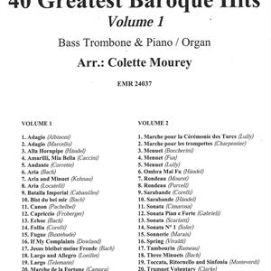 40 GREATEST BAROQUE HITS - VOL 1 for BASS TROMBONE