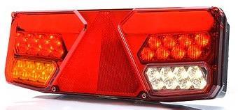 LED-TAKAVALO 350*131*81mm KOLMIOHEIJASTIMELLA OIKEA SIVUVALOLLA 2M KAAPELILLA 