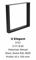 U-Poot Elegant zwart poedercoating 40x100