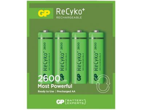 Batteri GP Recyko laddningsbart AA 2600mAh 4/fp