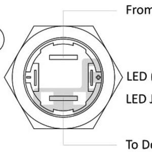 Osculati LED bryter i rustfritt stål - blått lys