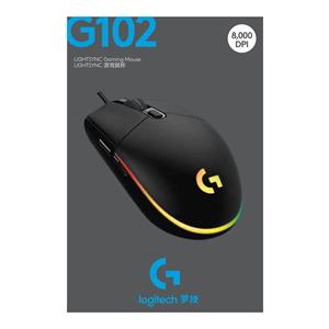 Logitech Gaming Mouse G102 LIGHTSYNC Svart kabelansluten