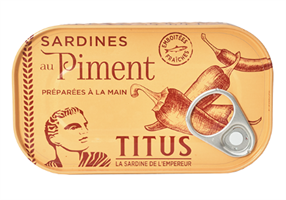Titus Sardines in Hot Sauce 48X125gm