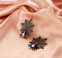 Halloween hämähäkki seitissä korvakorut