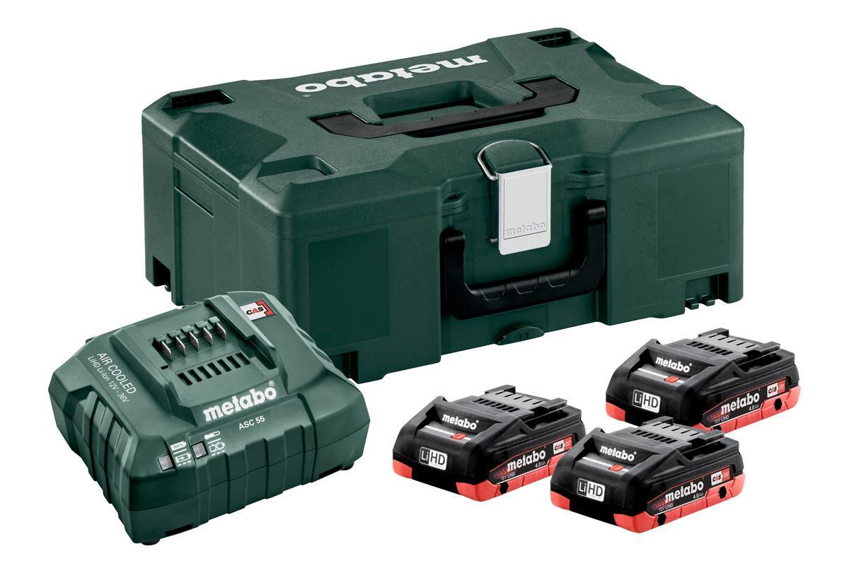 Metabo Batterikit 18v 3x4Ah LIHD+laddare