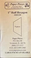 1" Half Hexagon, 75 pieces