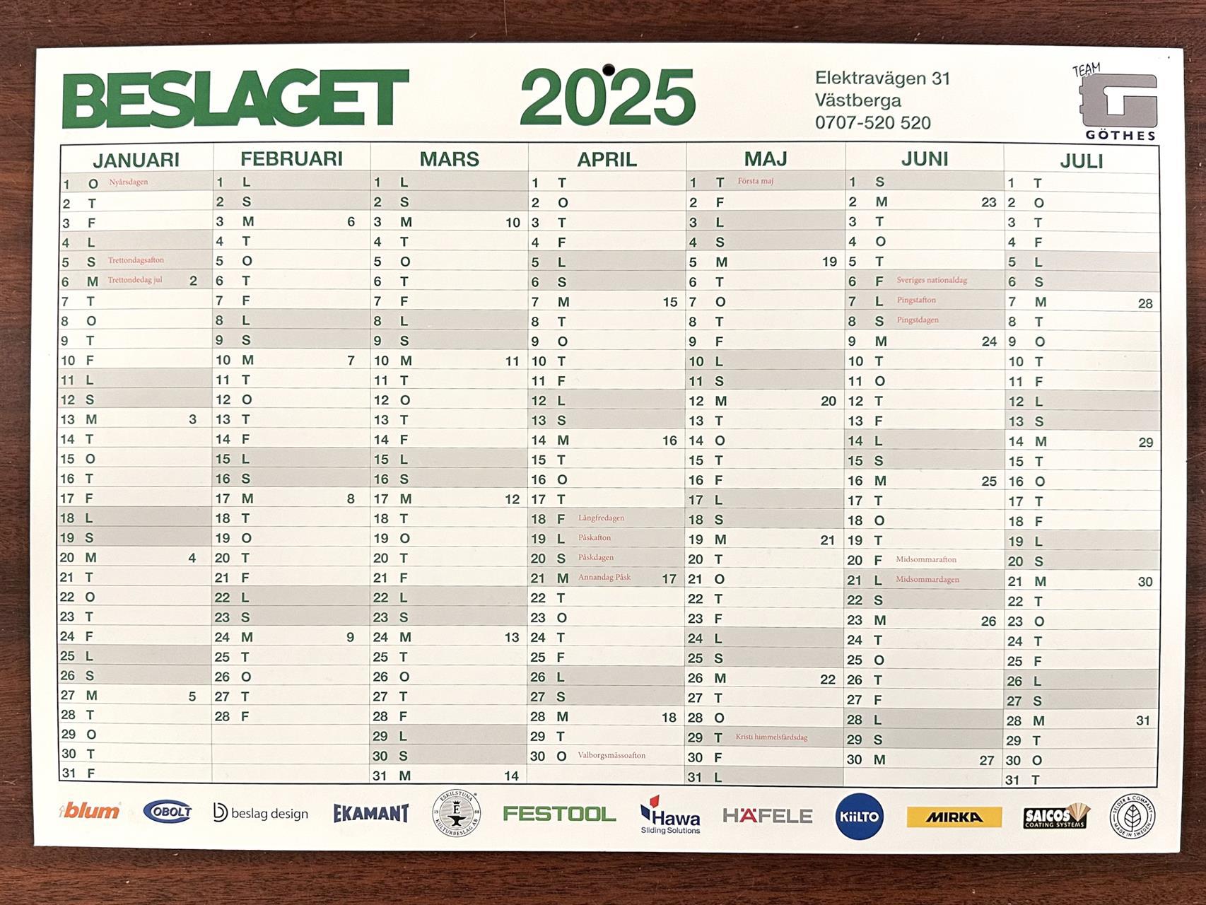 Nytt År Ny kalender finns på Beslaget