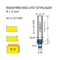 Avrundningsfräs  R=2 / Styrlager med liten diameter