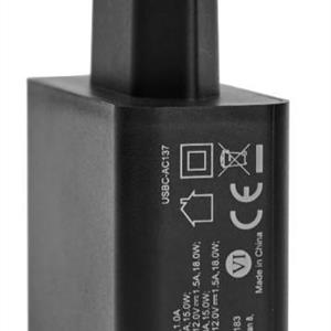 Deltaco USB väggladdare 1x USB-A/1x USB-C PD 36 W svart