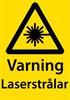 Skylt Dekal "Varning Laserstrålar", A4 210x297mm