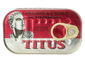 Titus Sardines Sunflower Oil 48X125 g