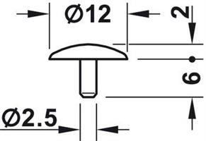 Täcklockplas benvit PZ2 12mm x2,5