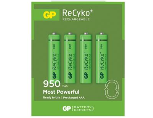 Batteri GP Recyko laddningsbart AAA 950mAh 4/fp