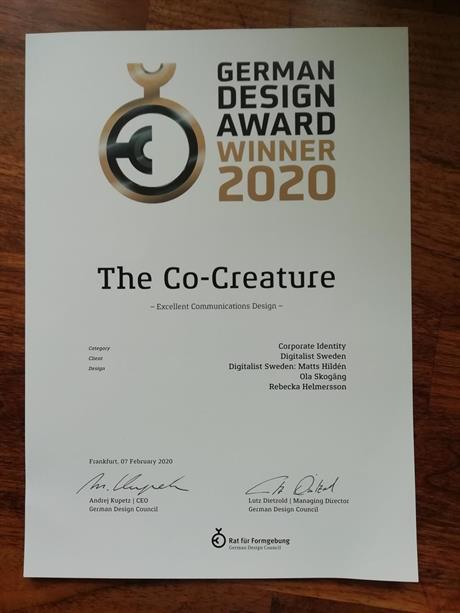 German Design Award WINNER 2020 - För The Co-Creature
