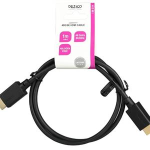 DELTACO ULTRA High Speed HDMI-kabel, 48Gbps, 1m, svart L/B
