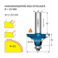 Avrundningsfräs  R=22 / D=57 / L=28