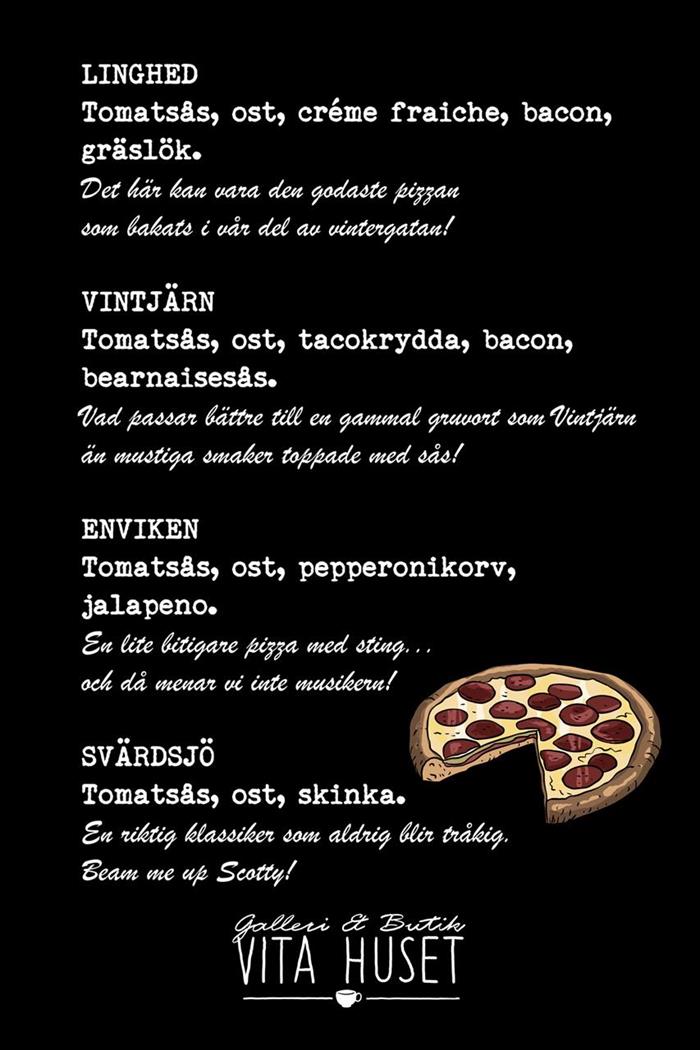 Vår pizza meny 