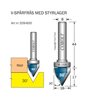 Fasfräs  30° / D=16 / L=17 / Styrlager M-168