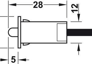LED dörrbrytare mekanisk diam 12mm