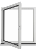 B129 x H129 cm - venstrehengslet