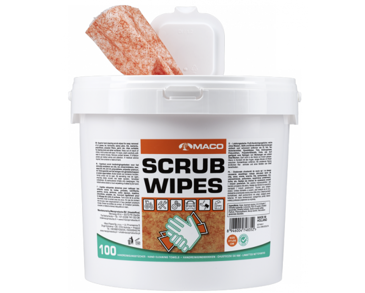 MACO Scrub Wipes Extreme Orange 100st